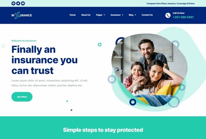 Inxurance - Insurance Agency Elementor Template Kit