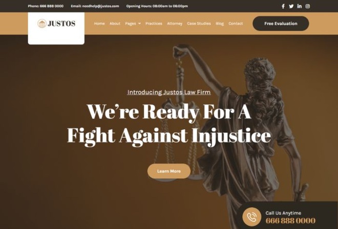 Justos - Law Firm and Lawyer Elementor Template Kit