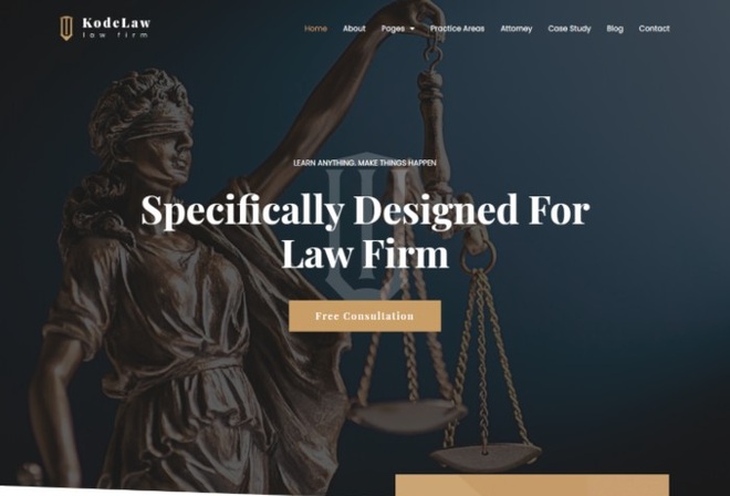Kodelaw - Lawyer Attorney Elementor Template Kit