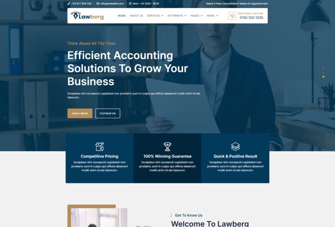 Lawberg - Lawyer & Law Elementor Template Kit
