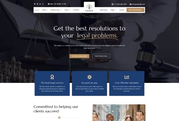 Lawnest - Law Firm and Lawyer Elementor Template Kit