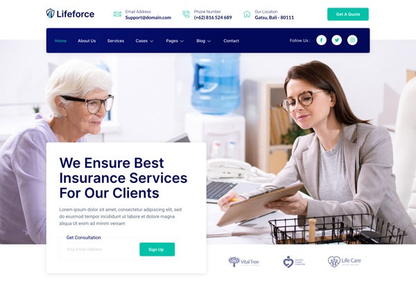 Lifeforce – Insurance Agency Elementor Template Kit