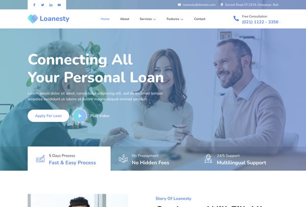 Loanesty – Loan Company & Banking Elementor Template Kit