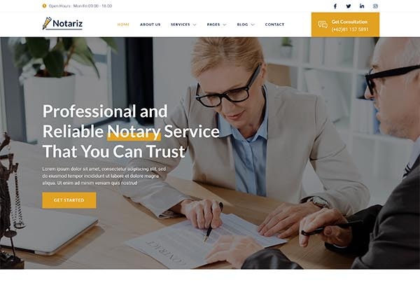 Notariz – Notary Public & Legal Services Elementor Template Kit