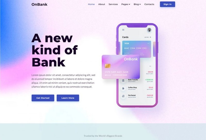 Online Banking & Money Transfers - Elementor Template Kit