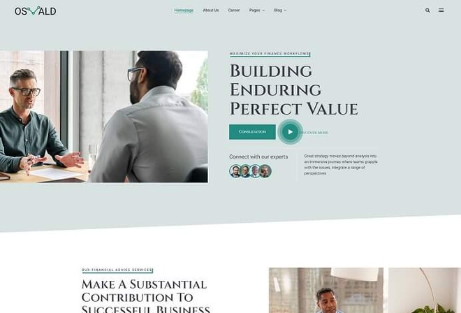 Osvald Finance Consulting Elementor Template Kit
