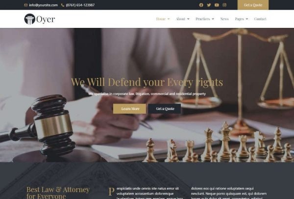 Oyer - Lawyer & Attorney Template Kit