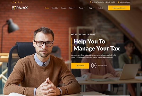 Pajax – Tax Advisor & Financial Consulting Elementor Template Kit