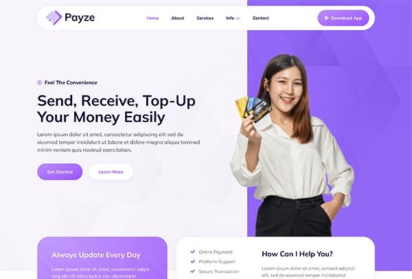 Payze – Online Payment Gateway & E-Wallet Elementor Template Kit