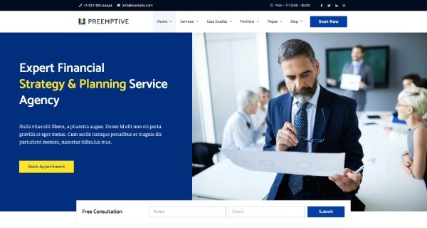 Preemptive - Business and Finance Elementor Template Kit