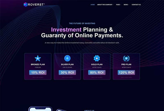 Roverst - Online Investment & Company Elementor Template Kit