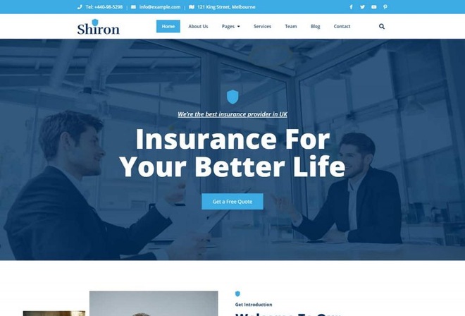 Shiron - Insurance Elementor Template Kit