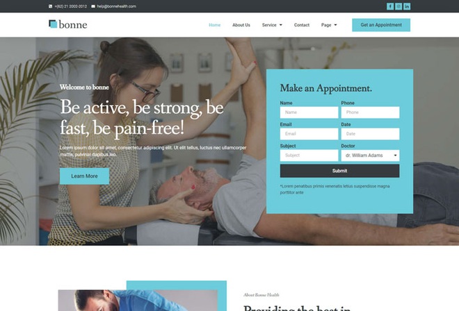 Bonne - Template Kit For Chiropractic and Physiotherapy Service
