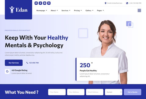 Edan - Human Psychology & Consultant Elementor Template Kit