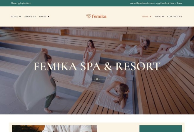 Femika - Spa Center & Wellness Elementor Template Kit