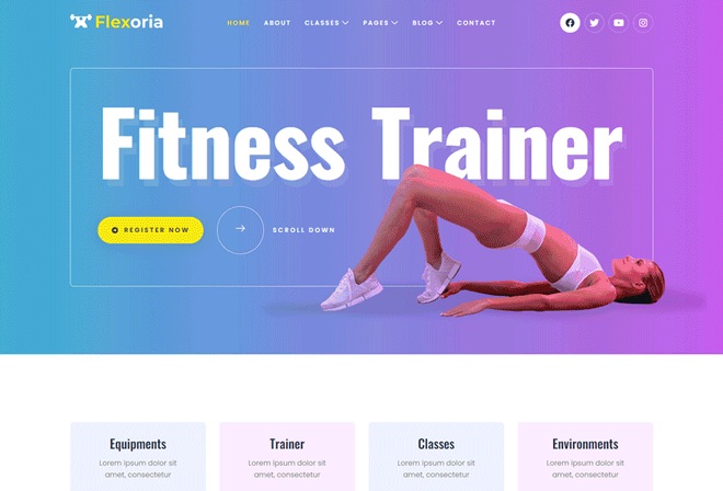 Flexoria - Personal Trainer & Fitness Elementor Template Kit