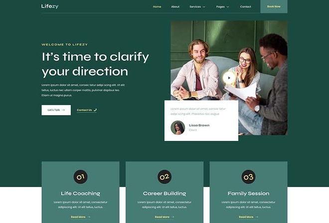 Lifezy - Life Coach & Counseling Elementor Template Kit