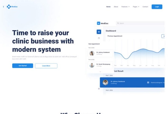 Meddaz - SaaS Dashboard Elementor Template Kit