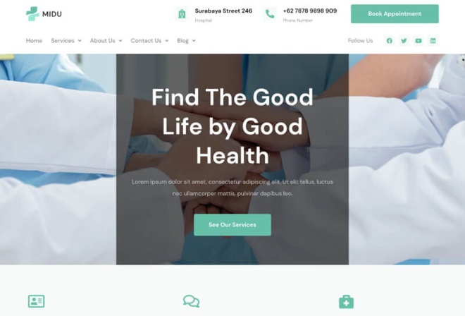 Midu - Healthcare & Medical Elementor Template Kit