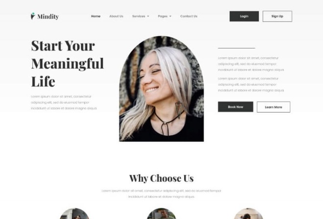 Mindity - Psychology & Counseling Elementor Template Kit