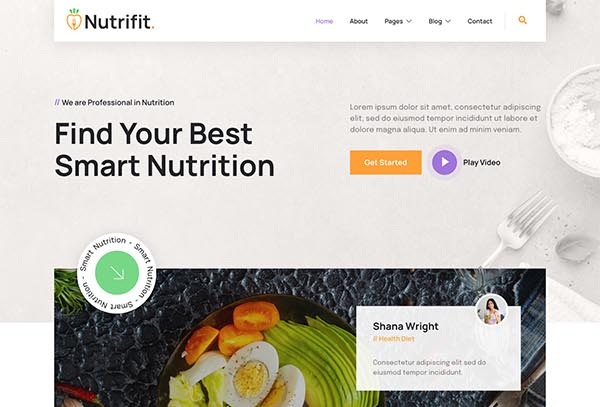 Nutrifit – Healthy Food & Nutrition Coach Elementor Template Kit