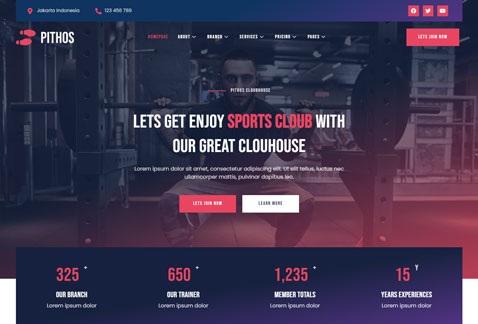 Pithos - Fitness Center & Cloubhouse Elementor Template Kit