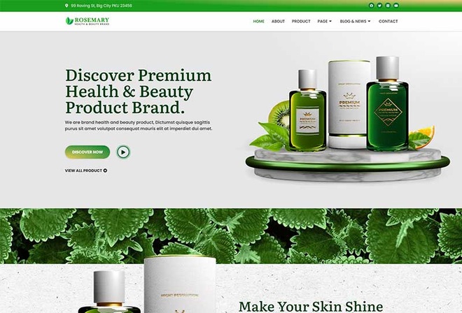 Rosemary - Health & Beauty Brand Elementor Template Kit