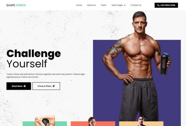 Shape Force - Fitness & Gym Elementor Template Kit