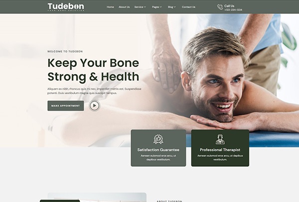 Tudebon - Chiropractic & Physiotherapy Elementor Template Kit