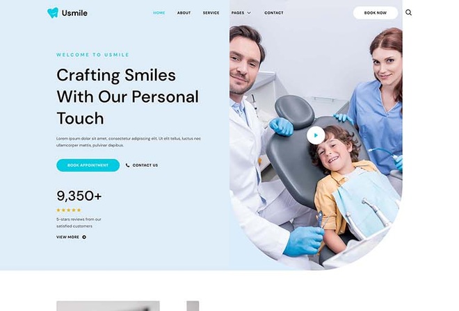 Usmile - Dental Clinic & Dentist Elementor Template Kit