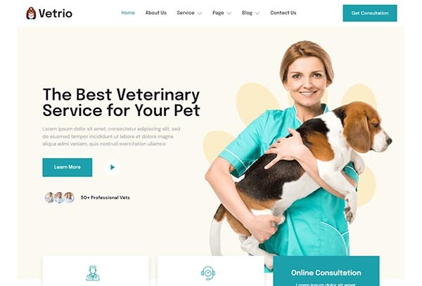 Vetrio – Veterinary Clinic & Pet Care Elementor Template Kit