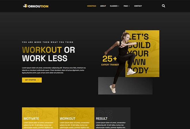 Workoution - Sports and Fitness Elementor Template Kit