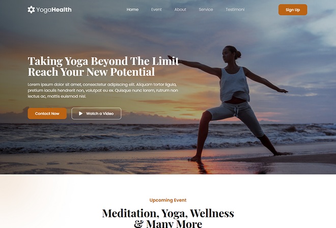 YogaHealth - Yoga & Meditation Elementor Template Kit