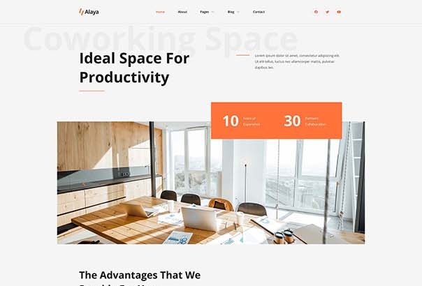 Alaya - Coworking Space Elementor Template Kit