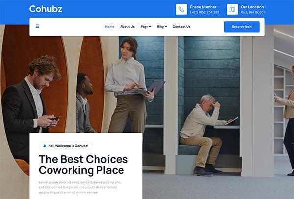 Cohubz - Creative Hub & Coworking Space Elementor Template Kit