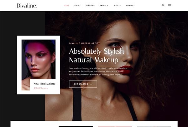 Divaline – Makeup Artist, Model & Beauty Elementor Template Kit