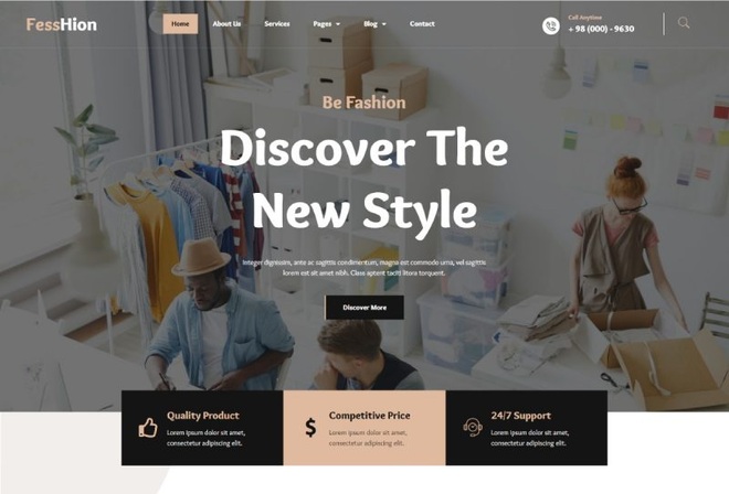 Fesshion - Fashion and Clothing Elementor Template kit