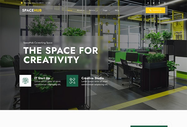 Spacehub – Coworking & Creative Space Elementor Template Kit