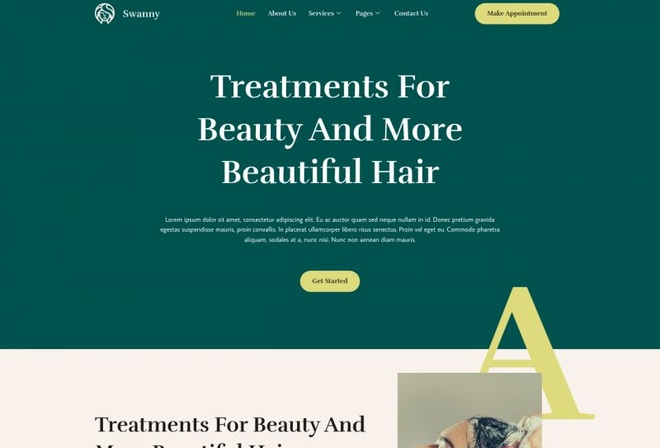 Swanny - Hair & Beauty Salon Template Kits