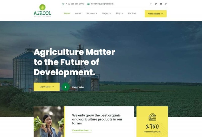 Agrool - Agriculture Farming Elementor Template Kit