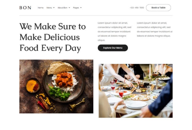 Bon Restaurant Elementor Template Kit