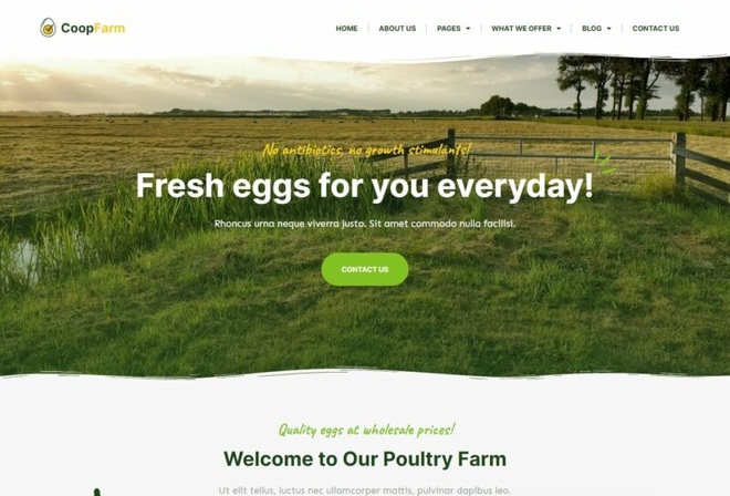 CoopFarm - Poultry Farm Elementor Template Kit