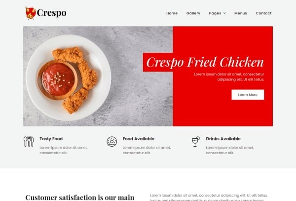 Crespo - Fried Chicken Elementor Template Kit