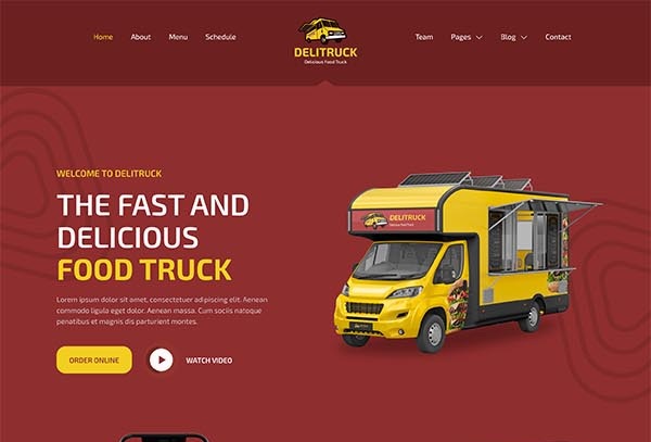 Delitruck – Food Truck & Restaurant Elementor Template Kit