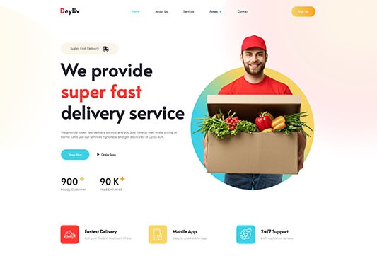 Deyliv - Food Delivery App Elementor Template Kit