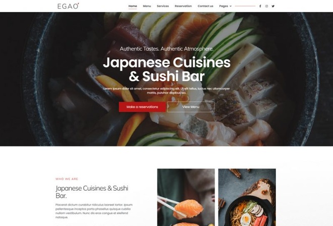 Egao - Template kit for japanese restaurant