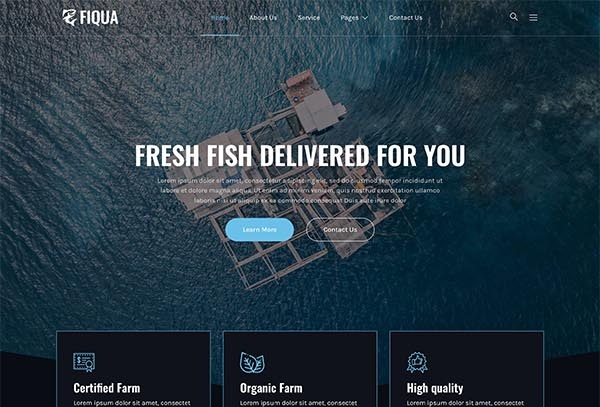 Fiqua – Aqua Farm & Fishery Services Elementor Template Kit