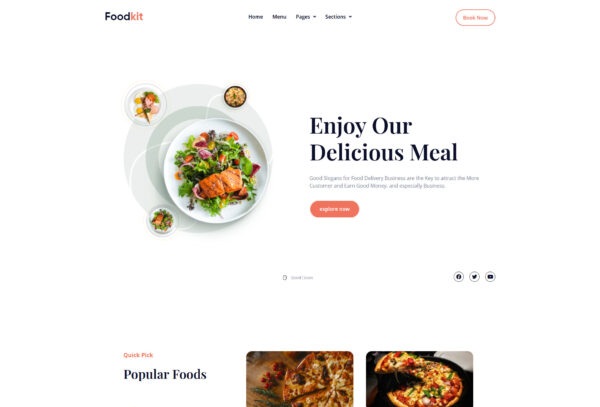 Foodkit Food Ordering Elementor Template Kit