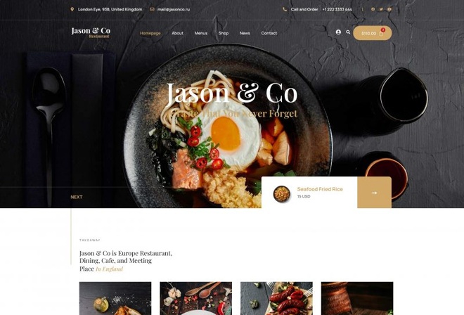Jason and Co - Restaurant Elementor Template Kit