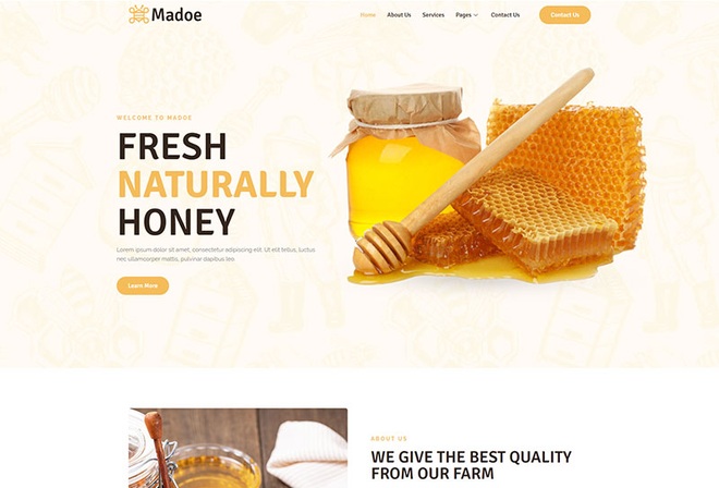 Madoe - Honey Bee Farm Elementor Template Kit